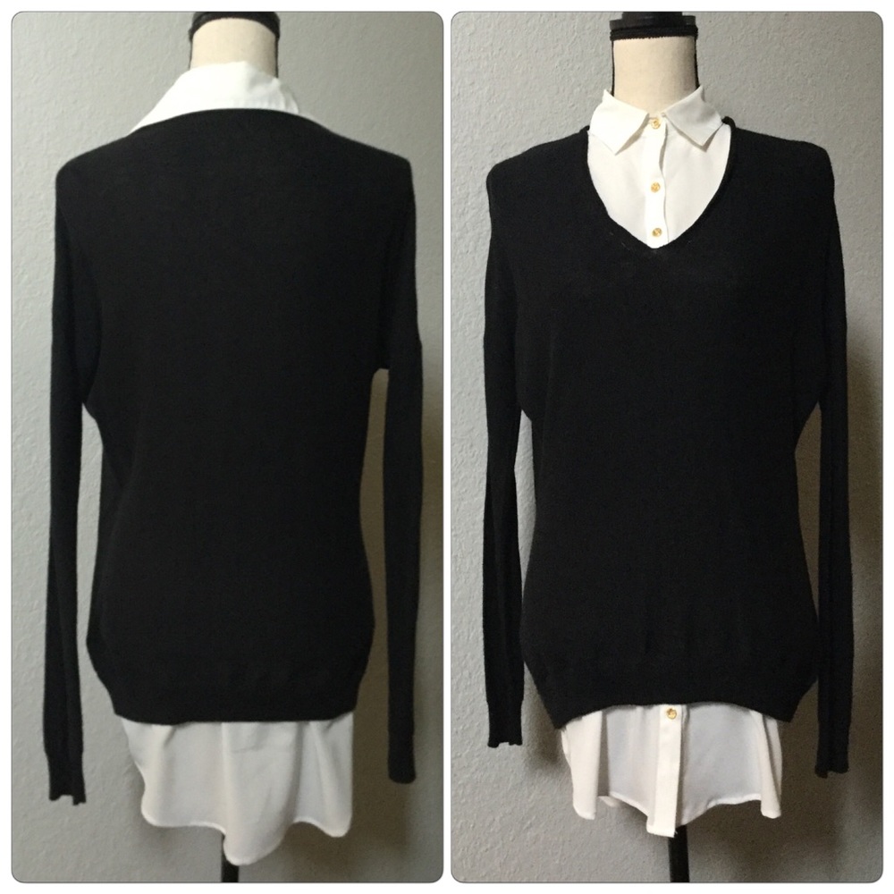 LongSleeve Black and White Sweatshirt